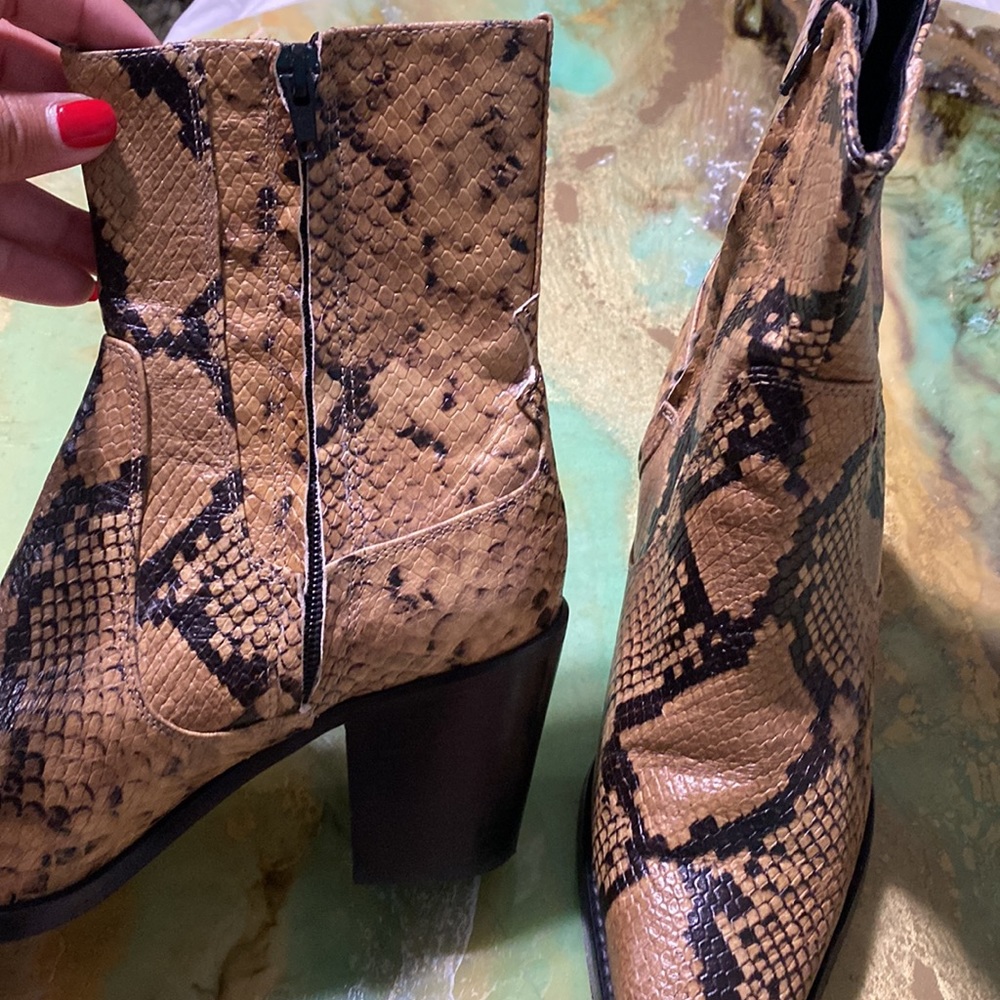 Zara Snake Embossed Booties - Picture 8 of 13